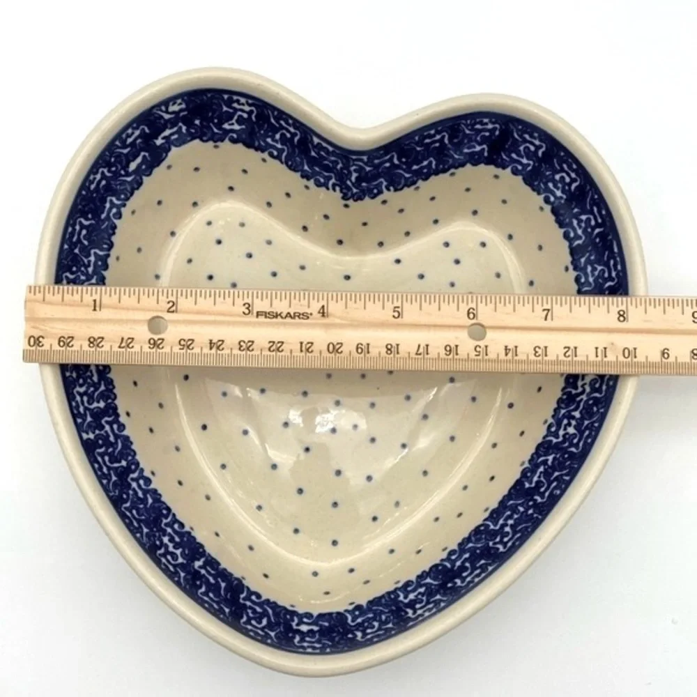 Heart Shaped Polish Pottery Bowl